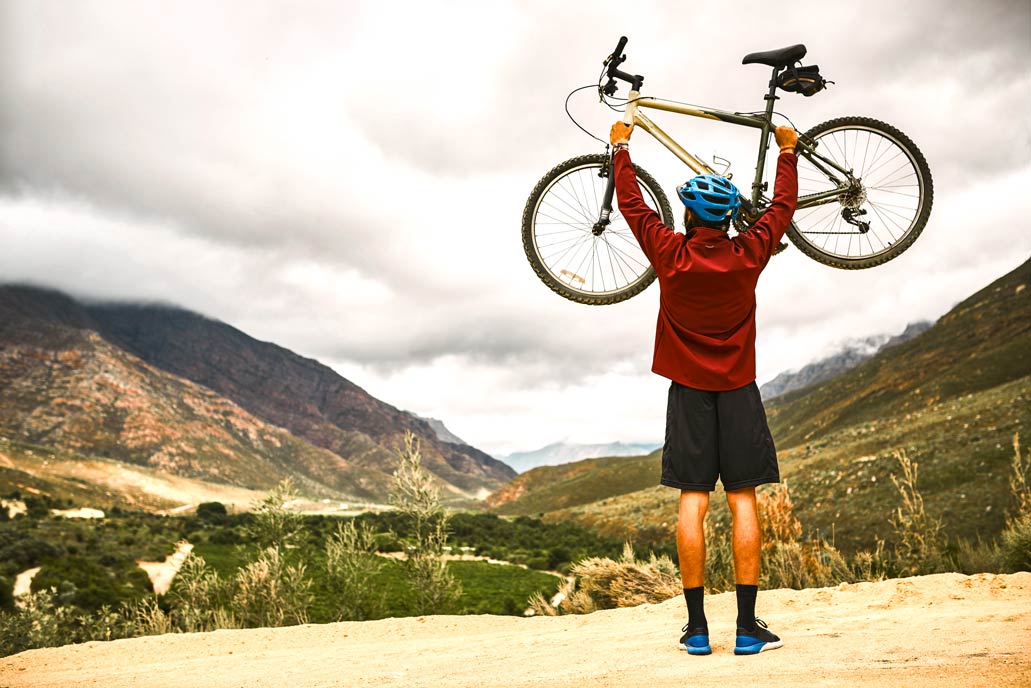 Cyclist in the Sacred Valley