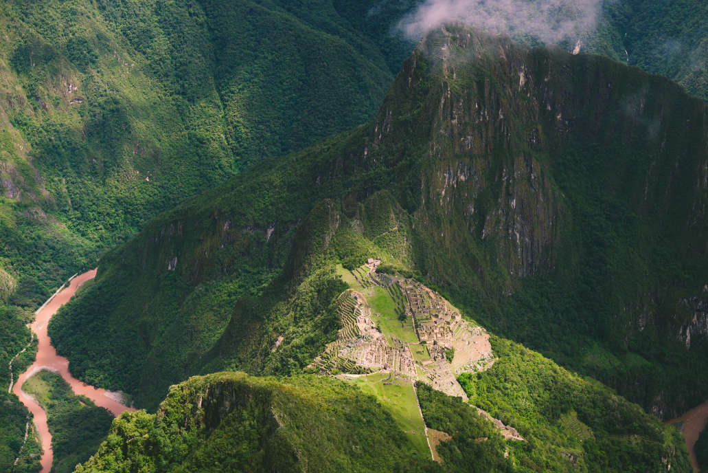 Increíble vista desde la cima de la Montaña Machu Picchu