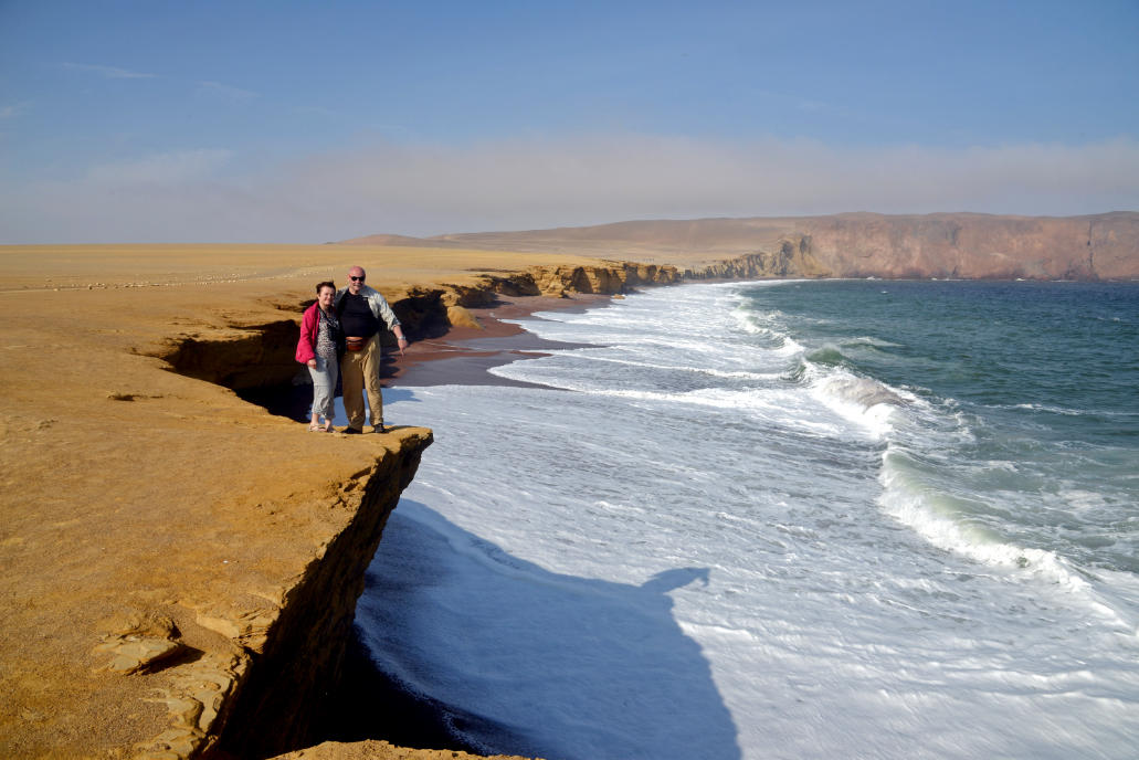 Tourist couple in Paracas