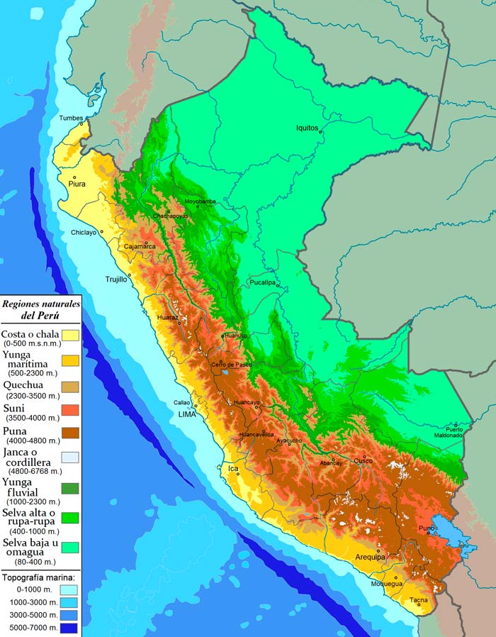 Peru climate map